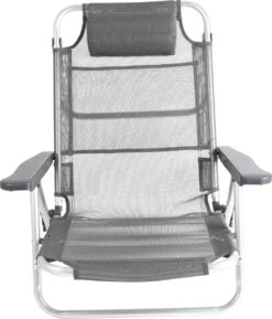 Bo-Camp Beach Chair - Monaco - Aluminium - Grijs -Camping Series Winkel 1026x1200