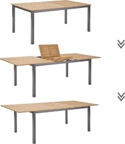 NATERIAL - Uitschuifbare Tuintafel ORIS - Uitschuifbare Tafel Voor 6 Tot 8 Personen - 180-240x100 Cm - Aluminium - Hout Eucalyptus 13 NATERIAL - Uitschuifbare Tuintafel ORIS - Uitschuifbare Tafel Voor 6 Tot 8 Personen - 180-240x100 Cm - Aluminium - Hout Eucalyptus -Camping Series Winkel 1049x1200 1