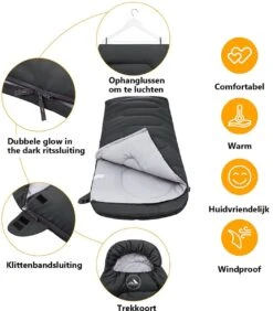 HikeMeister Mummy Slaapzak 1600 Gram - Kamperen - Zwart - Ca. 220 X 80 Cm - Met Binnenzak - Comfortzone: 0-15 Graden - Draagtas 9 HikeMeister Mummy Slaapzak 1600 Gram - Kamperen - Zwart - Ca. 220 X 80 Cm - Met Binnenzak - Comfortzone: 0-15 Graden - Draagtas -Camping Series Winkel 1051x1200