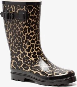 Mountain Peak Dames Regenlaarzen Met Luipaardprint - Bruin - Maat 38