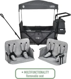 FableKids LEO X4Plus Opvouwbare Wagen Met Dak Fossil Grey -Camping Series Winkel 1082x1200