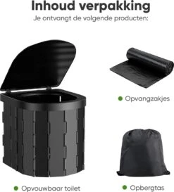 KNGZ Outdoor Gear – Camping Toilet – Nieuw Model – Biologisch Afbreekbare Zakjes – Opvouwbare Camping Toilet Met Deksel – Camping Toilet Hoge Zit – Draagbare WC Emmer Volwassen – Draagbaar Mobiel Potje – Nachtemmer – Opvouwbaar Toilet – Kamperen -Camping Series Winkel 1087x1200