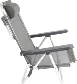 Bo-Camp Beach Chair - Monaco - Aluminium - Grijs -Camping Series Winkel 1096x1200