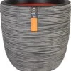 Capi Europe - Bloempot Bol Rib NL - 35x34 - Antraciet - Voor Binnen En Buiten - KOFZ932 -Camping Series Winkel 1109x1200