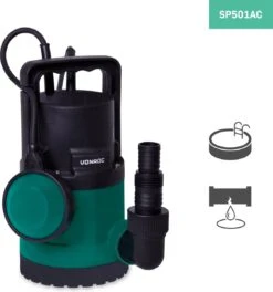 VONROC Dompelpomp/Waterpomp 300W - 6500l/h - Voor Schoon En Licht Vervuild Water - Met Vlotter -Camping Series Winkel 1123x1200 1