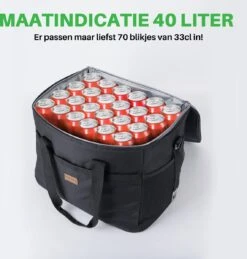 Packaway 4 Laags Geïsoleerde Koeltas - Lunchtas 40 Liter - Zwart -Camping Series Winkel 1144x1200