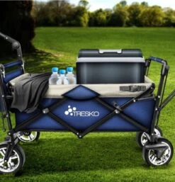 Tresko- Bolderkar, Grijs, Opvouwbaar, Met Dakje, Geschikt Tot 80 Kg - Bolderwagen - Kinderenvervoer - Bolderkarren - Tuinkar - Kinderwagen -Camping Series Winkel 1153x1200
