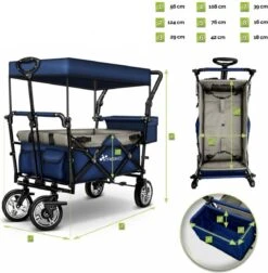 Tresko- Bolderkar, Grijs, Opvouwbaar, Met Dakje, Geschikt Tot 80 Kg - Bolderwagen - Kinderenvervoer - Bolderkarren - Tuinkar - Kinderwagen -Camping Series Winkel 1176x1200 1