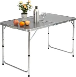 Casaria Campingtafel – Inklapbaar Verstelbaar - 120x60x70 Cm Grijs -Camping Series Winkel 1185x1200 2