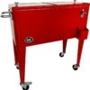 AXI Retro Cooler Rood - Koeler Met Wielen - 76L Inhoud - Koelbox Met Aftapkraan -Camping Series Winkel 1191x1200