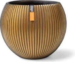 Capi Europe - Vaas Bol Groove XL - 39x33 - Goud - Bloempot Voor Binnen - Opening ⌀24 - GVGB270 -Camping Series Winkel 1200x1007 1