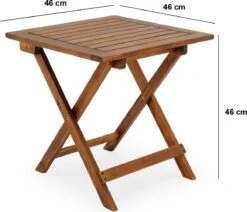 Merkloos EezyLife Houten Bijzettafel - 46x46x46cm - Acacia Hout - Tuintafel -Camping Series Winkel 1200x1028