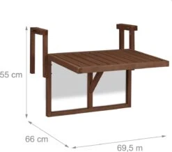 Relaxdays Balkontafel Inklapbaar - Klaptafel Balkon - Tafel Reling - Hangtafel Hout -Camping Series Winkel 1200x1060 1