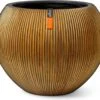 Capi Europe - Vaas Bol Groove XL - 39x33 - Goud - Bloempot Voor Binnen - Opening ⌀24 - GVGB270 -Camping Series Winkel 1200x1067 1