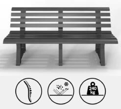 Casaria Tuinbank Orchidea – Kunststof/240kg Belastbaar – Antraciet -Camping Series Winkel 1200x1089 3