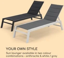 Blumfeldt Renazzo Lounge Ligstoel - Ligbed Voor De Tuin - Aluminium Tuinstoel - 6 Standen - Waterafstotend - Bekleding Van 70 % Pvc En 30 % Polyetheen - Zwart -Camping Series Winkel 1200x1089 4