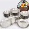 Merkloos Kampeerservies Roestvrijstaal Borden En Kommen 16-delig Servies RVS -Camping Series Winkel 1200x1126