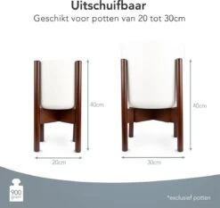 LifeGoods Planten Standaard - Uitschuifbare Bloempothouder - 20 Tot 30 Cm - Donker Bamboe -Camping Series Winkel 1200x1130 2