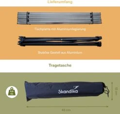 Skandika Ruka S Kleine Campingtafel – Campingtafels - Aluminium Campingtafel, Opvouwbaar, Zeer Licht, Eenvoudig Te Monteren, Stabiele Standaard - Opvouwtafel Voor Kamperen, Tenten Wandelen, Reizen, Thuis, Tuin – Tot Max. 20 Kg. - Grijs -Camping Series Winkel 1200x1143 3