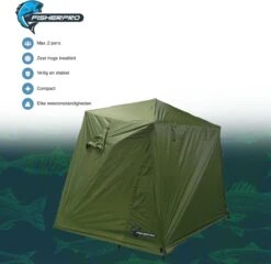 FisherPro Karpertent Met Stormcover – Vistent – Tent - Bescherming Tegen Zon En Wind – 100% Waterdichte Stormhoes – Met Handige Meeneemtas – Ook Geschikt Als Strandtent Of Festivaltent – Extra Veiligheid En Warmte Door Stormcover -Camping Series Winkel 1200x1164