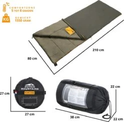 Dutch Mountains Slaapzak Vlieland XL - Grote Katoenen 210 X 80cm Lichtgewicht - Incl. Tasje En Tochtstrip -Comfortzone: 5-8 Graden- -Camping Series Winkel 1200x1178 1