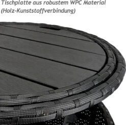 Casaria Polyrattan Zonne-Eiland Ø185cm – Incl. Kussens - Zwart Crème -Camping Series Winkel 1200x1189 5