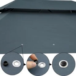 Casaria Paviljoen Topas 3x4m - UV-bescherming 50+ - Antraciet -Camping Series Winkel 1200x1195 3