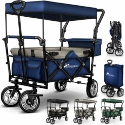 Tresko- Bolderkar, Grijs, Opvouwbaar, Met Dakje, Geschikt Tot 80 Kg - Bolderwagen - Kinderenvervoer - Bolderkarren - Tuinkar - Kinderwagen -Camping Series Winkel 1200x1196 2