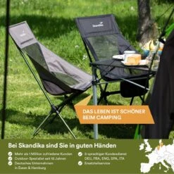 Skandika Campingstoel Compact SET – Campingstoelen – Campingstoel Tot 150 Kg Belastbaar - Kampeerstoel, Visstoel, Kleine Pakmaat, Opvouwbaar, Stabiel, Licht, Comfortabel Gepolsterd – Draagtas Meegeleverd – Vouwstoel – Kampeermeubelen – Grijs -Camping Series Winkel 1200x1200 110