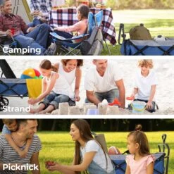 LifeGoods Bolderkar - Opvouwbaar - Tot 120KG - 103L - Extra Draagtas En Duwstang - Wasbaar Polyester - 98x45cm - Blauw/Grijs -Camping Series Winkel 1200x1200 121