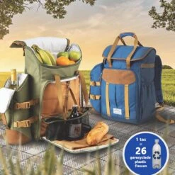 Cabinmax Koeltas - Koelrugzak - Picknick - Picknicktas Met Flessenhouder - Koelrugtas 24L - Olive Green -Camping Series Winkel 1200x1200 131