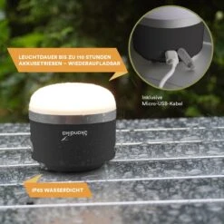 Skandika Campinglamp Tarfala – Tentlampen – Campinglampen – Kampeerlamp – Tentlamp Oplaadbaar, Traploos Dimbaar, Ophanghaak, USB Aansluiting – 3600 MAh Powerbank – Warm Wit, Koel Wit, 110 H Batterij – Tentlamp Buiten – Energieklasse A ++ - Zwart -Camping Series Winkel 1200x1200 138