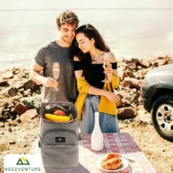 Needventure Koeltas - Lunchtas - Koelrugtas - Picknicktas - 20 Liter - Flessenhouder - Bieropener - Grijs -Camping Series Winkel 1200x1200 170