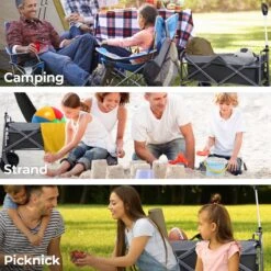 LifeGoods Bolderkar - Opvouwbaar - Tot 80KG - 94L - Wasbaar Polyester - 98x45cm - Zwart/Grijs -Camping Series Winkel 1200x1200 190