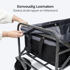 LifeGoods Bolderkar - Opvouwbaar - Tot 80KG - 94L - Wasbaar Polyester - 98x45cm - Zwart/Grijs -Camping Series Winkel 1200x1200 193