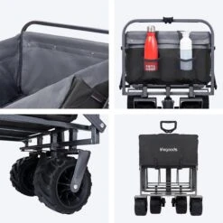 LifeGoods Bolderkar - Opvouwbaar - Tot 80KG - 94L - Wasbaar Polyester - 98x45cm - Zwart/Grijs -Camping Series Winkel 1200x1200 196