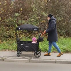 FableKids LEO X2 Lite Opvouwbare Handkar Met Dak Onyx Zwart -Camping Series Winkel 1200x1200 213