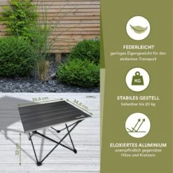 Skandika Ruka S Kleine Campingtafel – Campingtafels - Aluminium Campingtafel, Opvouwbaar, Zeer Licht, Eenvoudig Te Monteren, Stabiele Standaard - Opvouwtafel Voor Kamperen, Tenten Wandelen, Reizen, Thuis, Tuin – Tot Max. 20 Kg. - Grijs -Camping Series Winkel 1200x1200 217