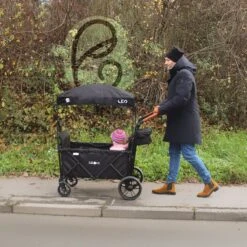 FableKids LEO X4Plus Opvouwbare Wagen Met Dak Fossil Grey -Camping Series Winkel 1200x1200 22