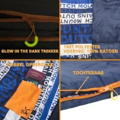 Dutch Mountains Slaapzak Goeree XL - Kussen 25x15cm - 220x90cm Katoenen Slaapzak - Tochtstrip -Camping Series Winkel 1200x1200 222