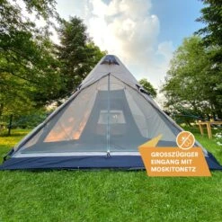 Skandika Tipi Kotona Air Opblaasbare Tent – Opblaasbare Tenten - 4 Persoons Tipi Tent – Tenten - Campingtent – Ingenaaide Tentvloer – Muggengaas – 260 Cm Stahoogte – 490 X 370 X 260 (L X B X H) – Outdoor, Camping, Tuin – Luchttent - Kamperen - Beige -Camping Series Winkel 1200x1200 253