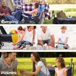 LifeGoods Bolderkar - Opvouwbaar - Tot 120KG - 103L - Extra Draagtas En Duwstang - Wasbaar Polyester - 98x45cm - Zwart/Grijs -Camping Series Winkel 1200x1200 295