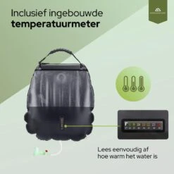Needventure Solar Douche - Camping Douchezak - Buiten Douche - Tuindouche - Inclusief Thermometer - Waterzak Met Douchekop - 20L - Zwart -Camping Series Winkel 1200x1200 306