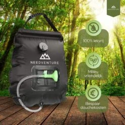 Needventure Solar Douche - Camping Douchezak - Buiten Douche - Tuindouche - Inclusief Thermometer - Waterzak Met Douchekop - 20L - Zwart -Camping Series Winkel 1200x1200 310