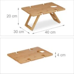 Relaxdays Opvouwbare Picknick Wijntafel - 4 Wijnglazenhouders - Bamboe Dienbladtafel Klein -Camping Series Winkel 1200x1200 346