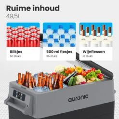 Auronic Elektrische Koelbox - 40.5L - Compressor - 12V En 240V - Grijs -Camping Series Winkel 1200x1200 359