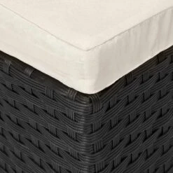 Casaria Polyrattan Zonne-Eiland Ø185cm – Incl. Kussens - Zwart Crème -Camping Series Winkel 1200x1200 395