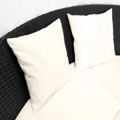 Casaria Polyrattan Zonne-Eiland Ø185cm – Incl. Kussens - Zwart Crème -Camping Series Winkel 1200x1200 398