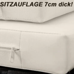 Casaria Polyrattan Zonne-Eiland Ø185cm – Incl. Kussens - Zwart Crème -Camping Series Winkel 1200x1200 400