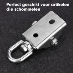 Luxe Ophangsysteem - 180° Schommelen, 360° Roteerbaar - Plafondhaak - Ophanghaak - Hangstoel Buiten - Hangstoel Binnen – Schommelstoel - Schommel - Bokszakken - RVS - Nederlandse Handleiding - -Camping Series Winkel 1200x1200 425